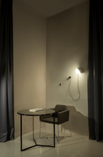 Orbit Dual Globe Wall Sconce in Opal Glass and Black Metal