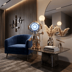 Orbit Explorer Sculptural LED Floor Lamp with Chrome Finish