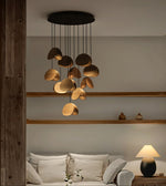 Orbit Fold Wood Pendant Light – Modern Nordic LED Hanging Lamp for Dining and Kitchen