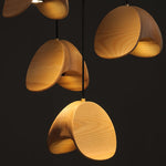 Orbit Fold Wood Pendant Light – Modern Nordic LED Hanging Lamp for Dining and Kitchen