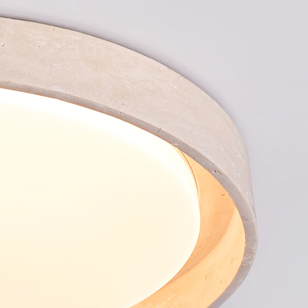 Orbital Edge Flush Mount Ceiling Light in Yellow Travertine