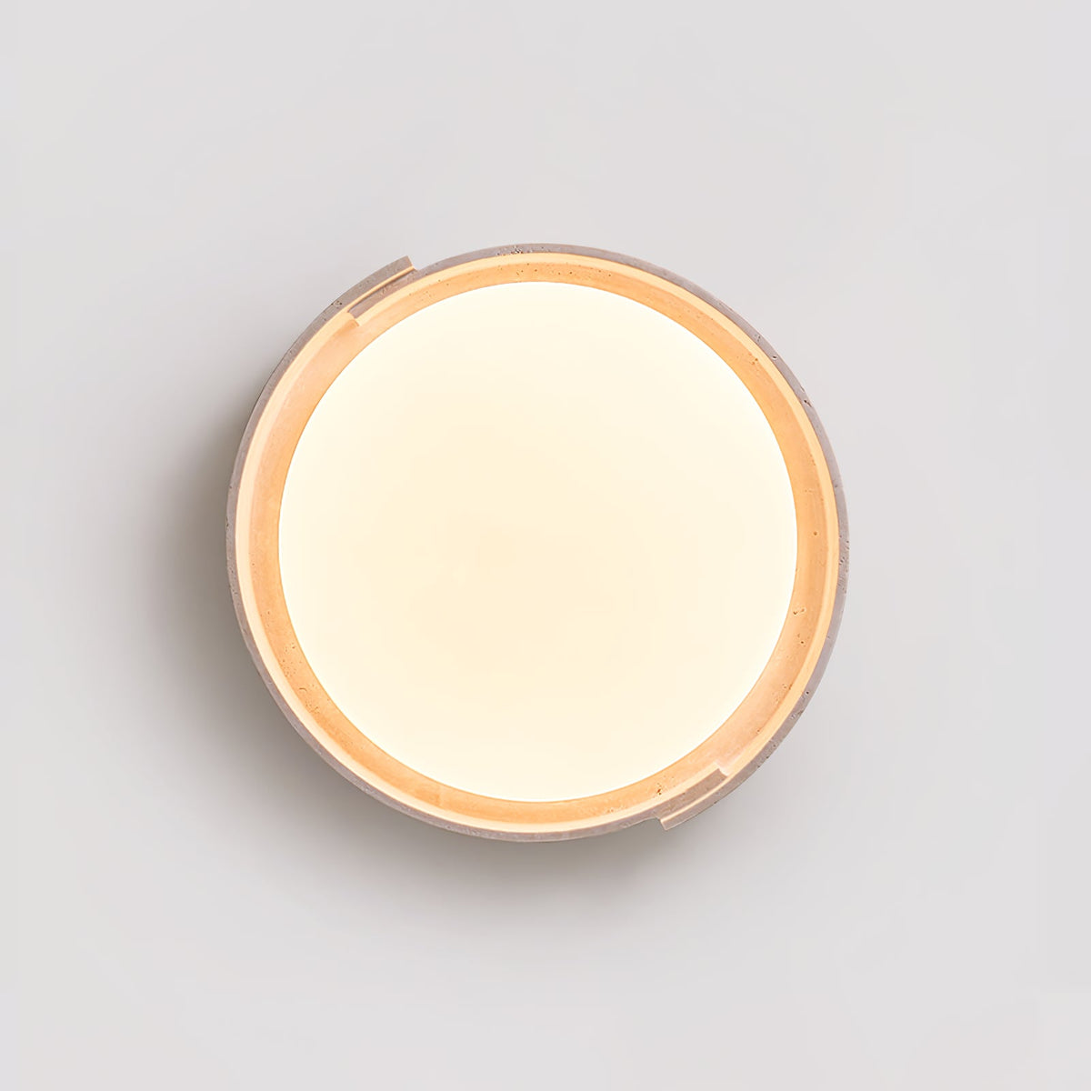 Orbital Edge Flush Mount Ceiling Light in Yellow Travertine