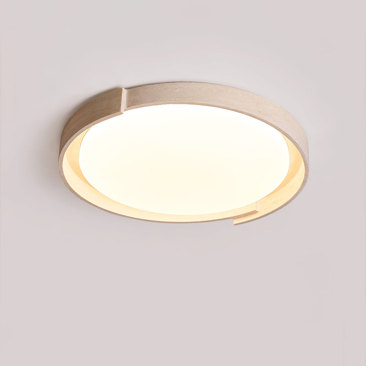 Orbital Edge Flush Mount Ceiling Light in Yellow Travertine