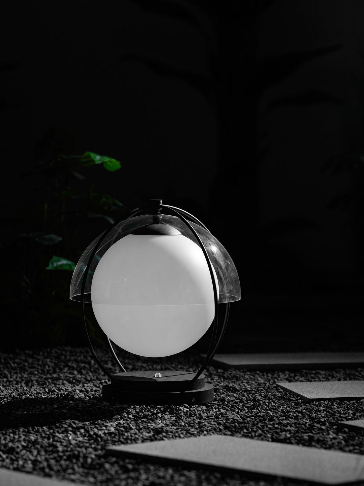 Orbital Globe Outdoor Table Lamp – Modern Sphere LED Patio Light