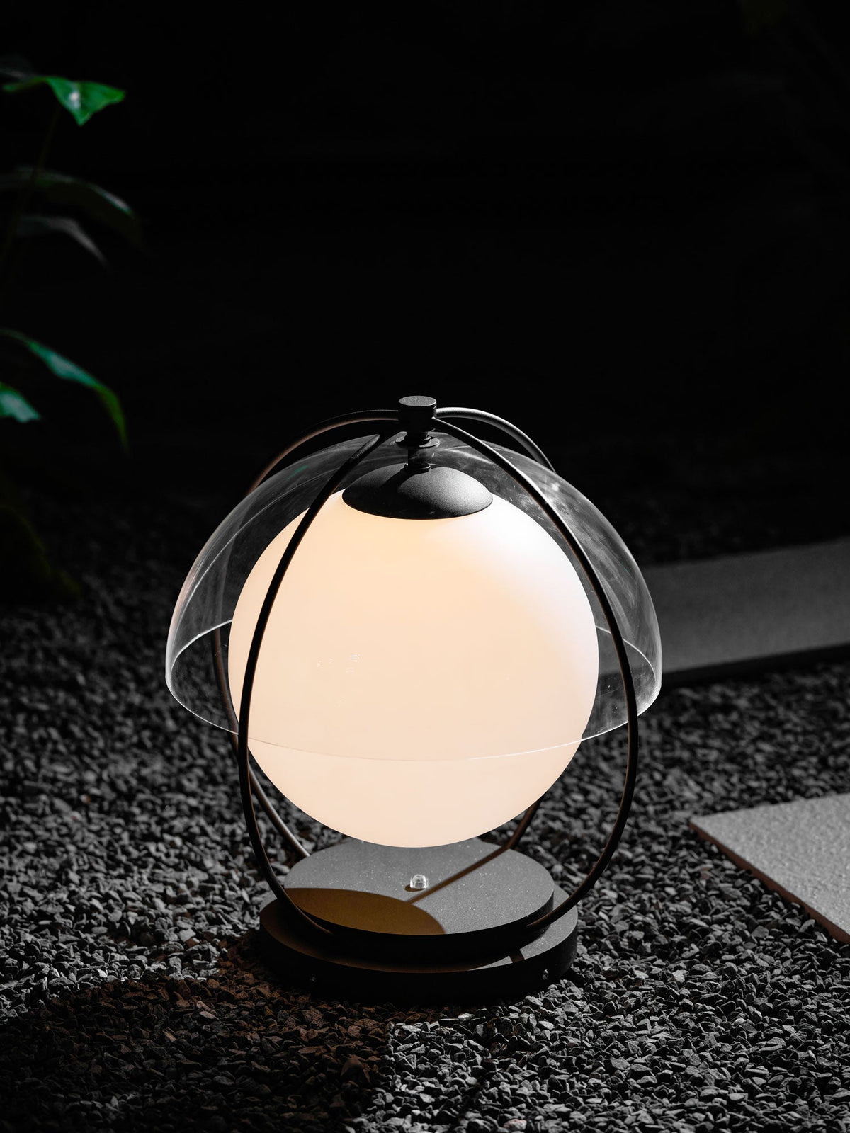 Orbital Globe Outdoor Table Lamp – Modern Sphere LED Patio Light