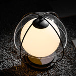 Orbital Globe Outdoor Table Lamp – Modern Sphere LED Patio Light