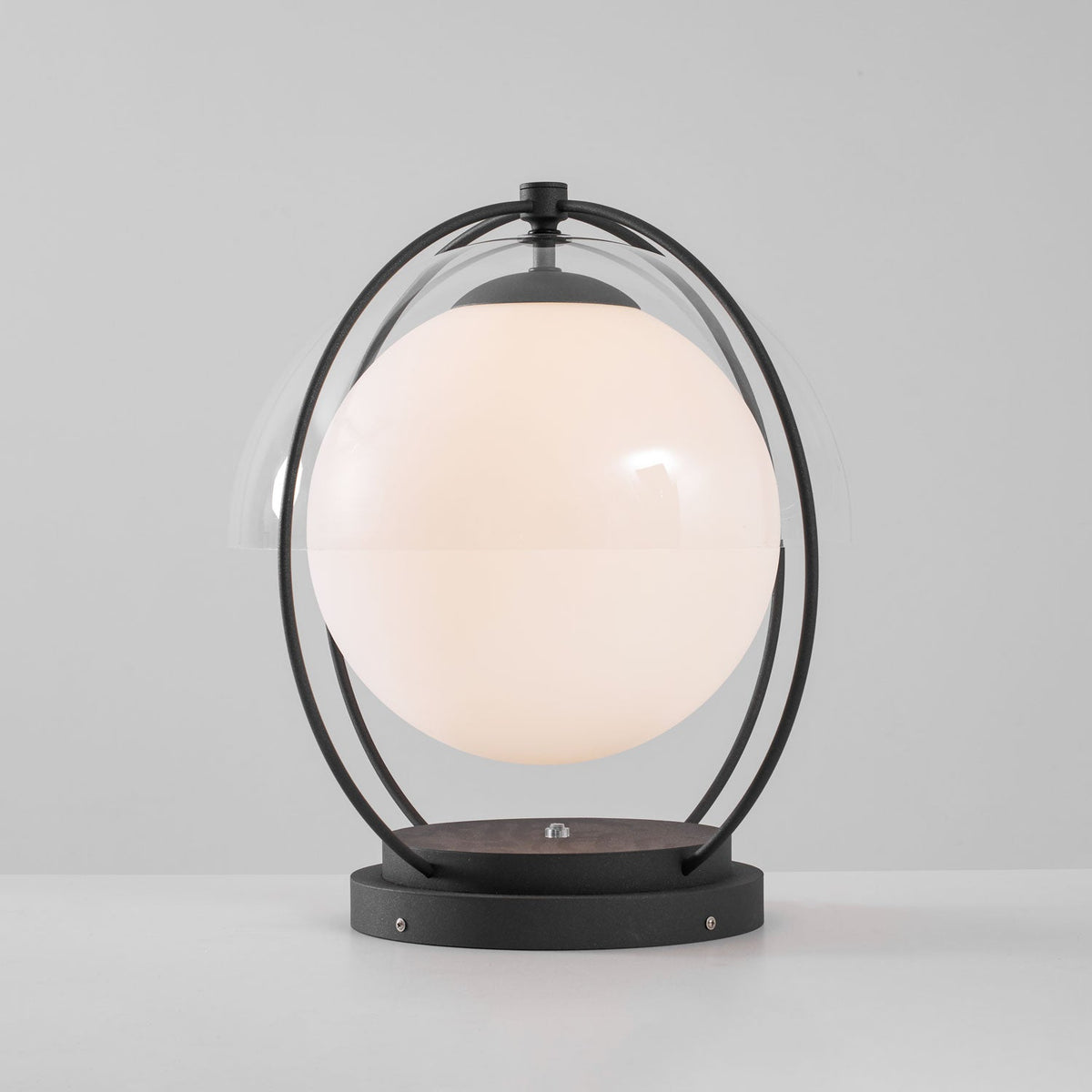 Orbital Globe Outdoor Table Lamp – Modern Sphere LED Patio Light