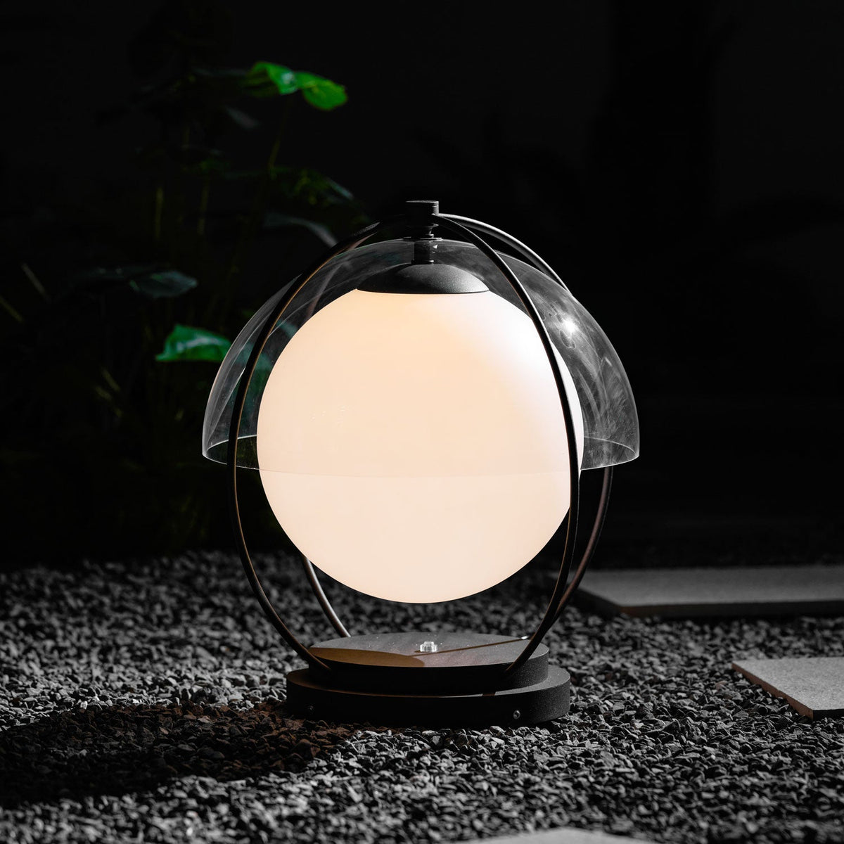 Orbital Globe Outdoor Table Lamp – Modern Sphere LED Patio Light