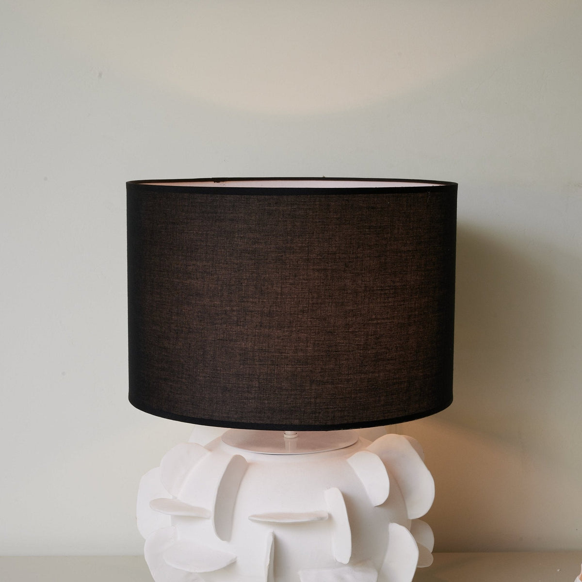 Orbitale Ceramic Table Lamp with Black Linen Shade