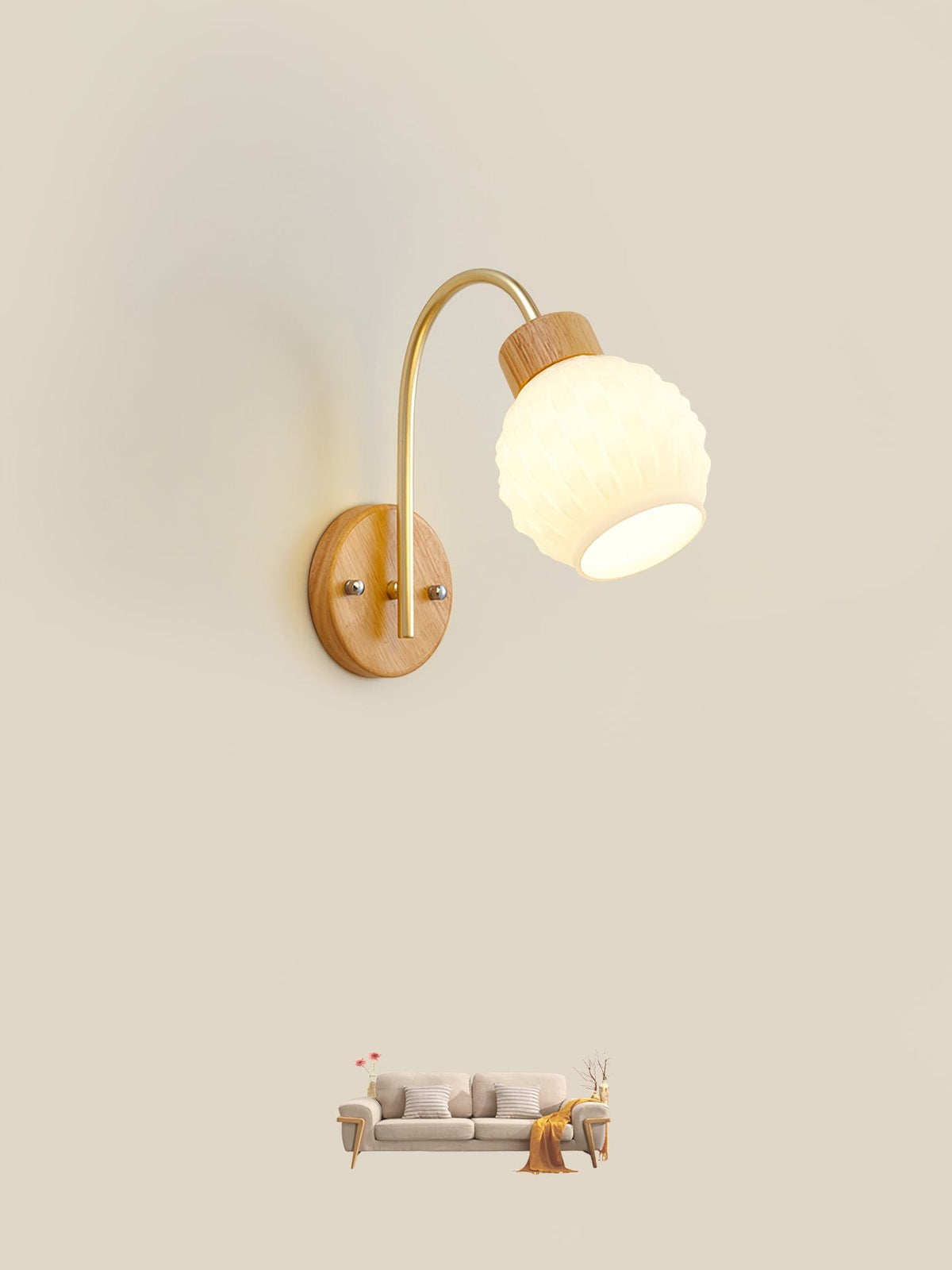 Orchid Wood Wall Lamp