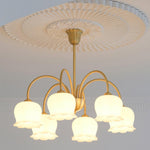 Orchids Brass Chandelier – Modern Floral Pendant Light for Dining Room