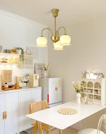 Orchids Brass Chandelier – Modern Floral Pendant Light for Dining Room