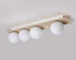 Orélie Modern Travertine Ceiling Light with Frosted Glass Globes