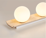 Orélie Modern Travertine Ceiling Light with Frosted Glass Globes