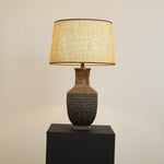 Orendi Ceramic Table Lamp with Linen Shade for Bedroom and Living Room