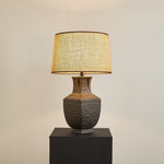 Orendi Ceramic Table Lamp with Linen Shade for Bedroom and Living Room