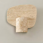 Organic Travertine Cylinder Wall Sconce in Natural Yellow Stone