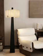 Origami Pleat Alabaster Floor Lamp – Modern Sculptural Lighting