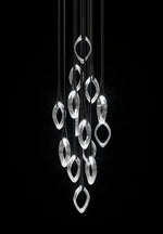 Origin Designer Chandelier in Black Metal and Glass