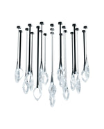 Origin Designer Chandelier in Black Metal and Glass