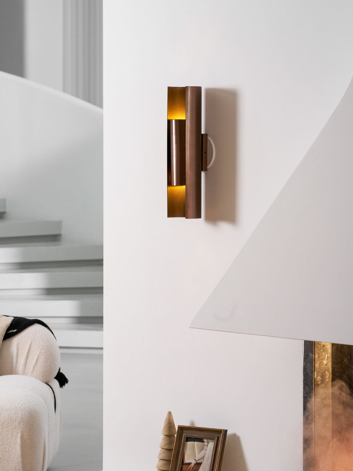 Orion Sculptural Wall Sconce in Brushed Bronze with Integrated LED