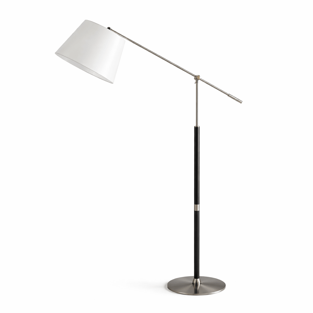 Orion Modern Adjustable Floor Lamp with Fabric Shade for Living Room & Study