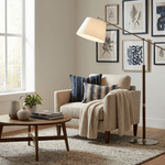 Orion Modern Adjustable Floor Lamp with Fabric Shade for Living Room & Study