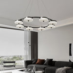 Orion Ring LED Chandelier – Modern Brass & Glass Pendant Light