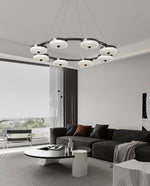 Orion Ring LED Chandelier – Modern Brass & Glass Pendant Light