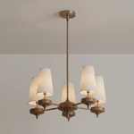Orlan Walnut Brass Velvet Chandelier for Dining Room