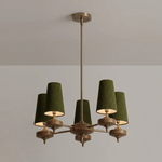 Orlan Walnut Brass Velvet Chandelier for Dining Room