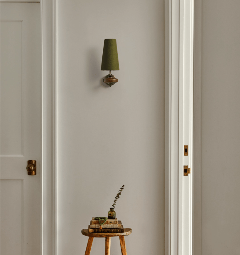 Orlan Twin Fabric Shade Wall Sconce in Walnut and Bronze