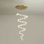 Orlani Cascade Staircase Chandelier in Gold and Ceramic