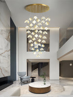 Orlani Cascade Staircase Chandelier in Gold and Ceramic
