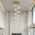 Orlani Cascade Staircase Chandelier in Gold and Ceramic