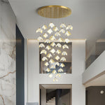 Orlani Cascade Staircase Chandelier in Gold and Ceramic