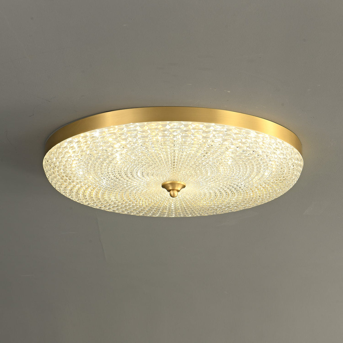 Orlena Brass LED Flush Mount Ceiling Light with Crystal-Like Acrylic Shade