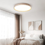 Oro Circle Travertine Flush Mount Ceiling Light
