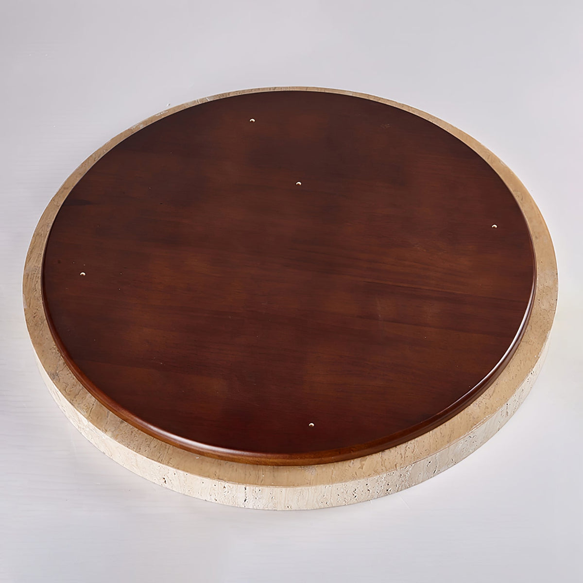 Oro Circle Travertine Flush Mount Ceiling Light