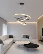 Orrery Rings Chandelier — Modern Brass LED Pendant Light