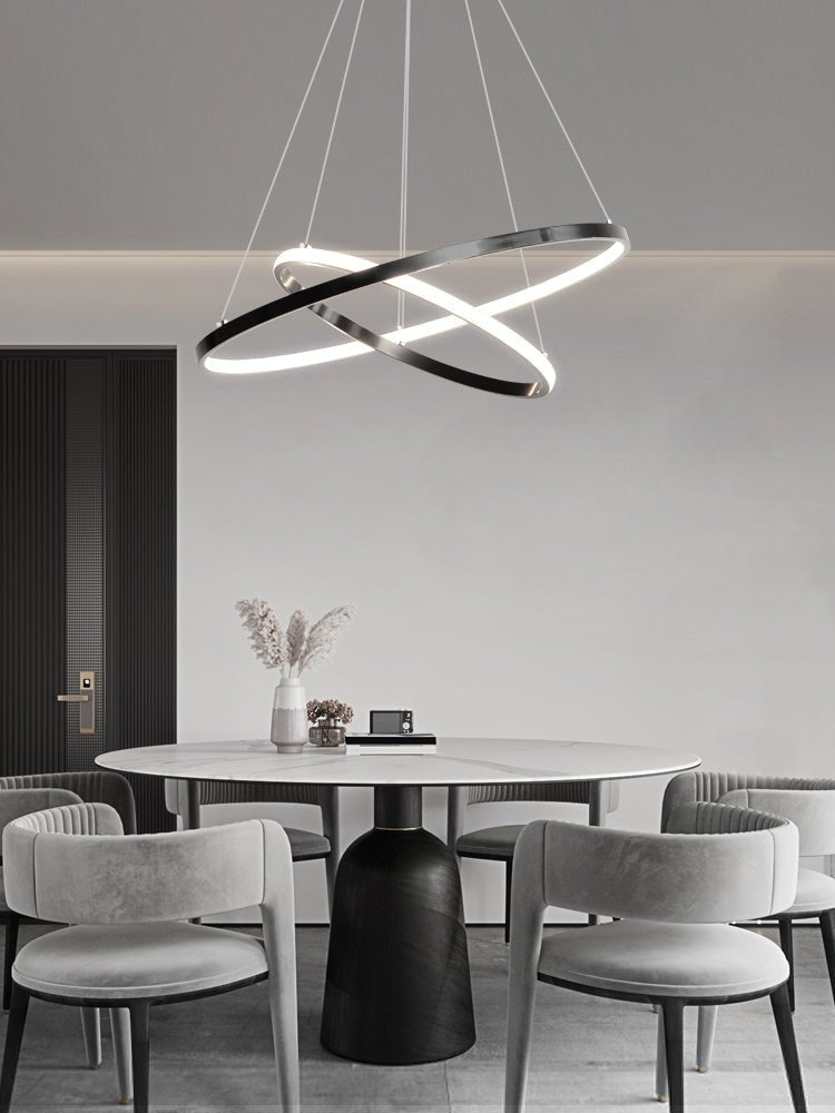 Orrery Rings Chandelier — Modern Brass LED Pendant Light