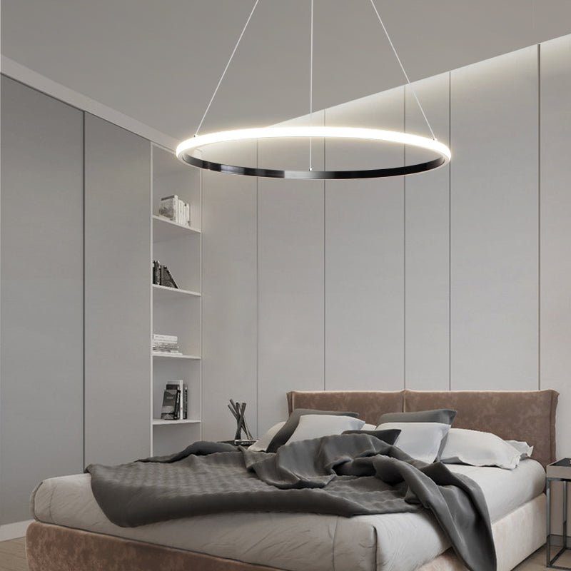 Orrery Rings Chandelier — Modern Brass LED Pendant Light