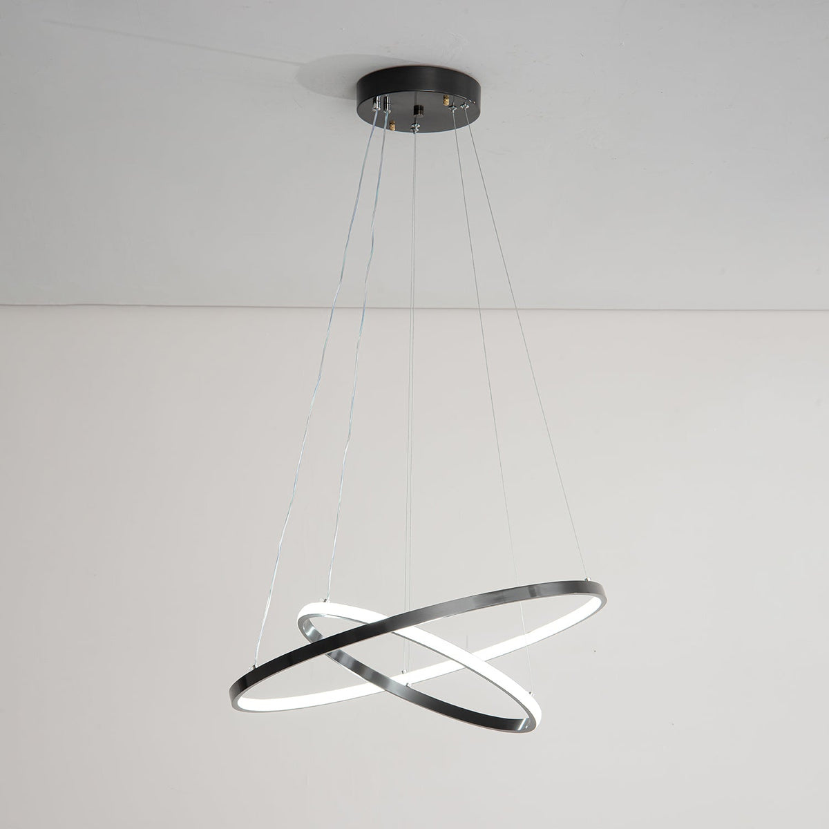 Orrery Rings Chandelier — Modern Brass LED Pendant Light