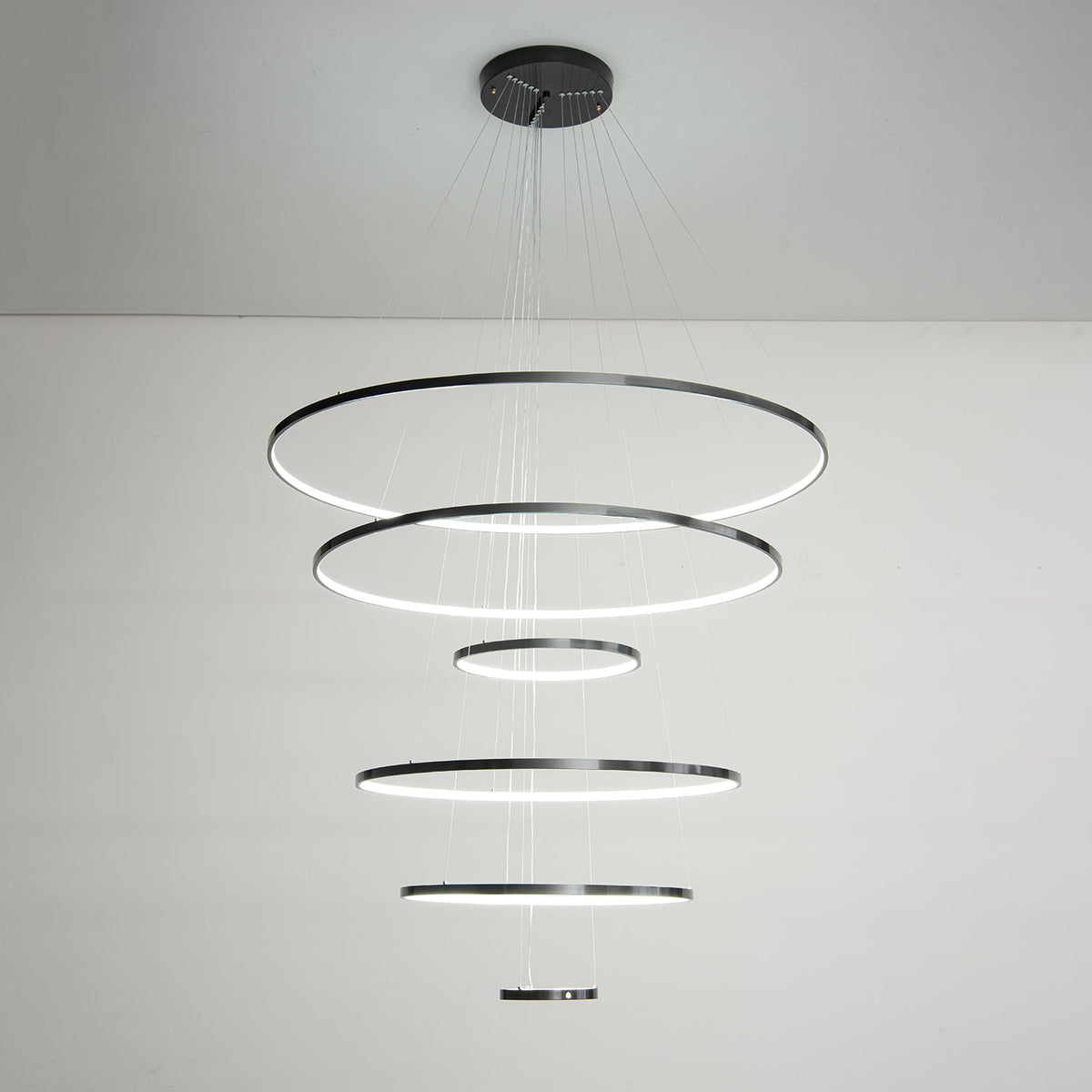 Orrery Rings Chandelier — Modern Brass LED Pendant Light