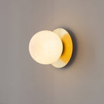 Orrila Dawn Alabaster Wall Sconce in Brushed Brass | Modern Minimalist Lighting
