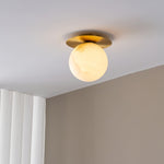 Orrila Dawn Alabaster Wall Sconce in Brushed Brass | Modern Minimalist Lighting