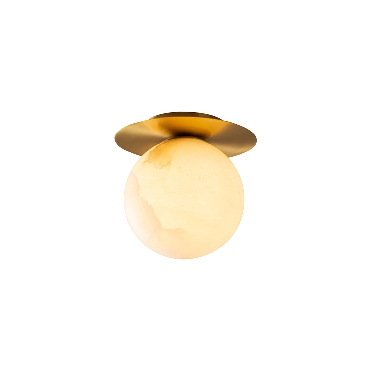 Orrila Dawn Alabaster Wall Sconce in Brushed Brass | Modern Minimalist Lighting