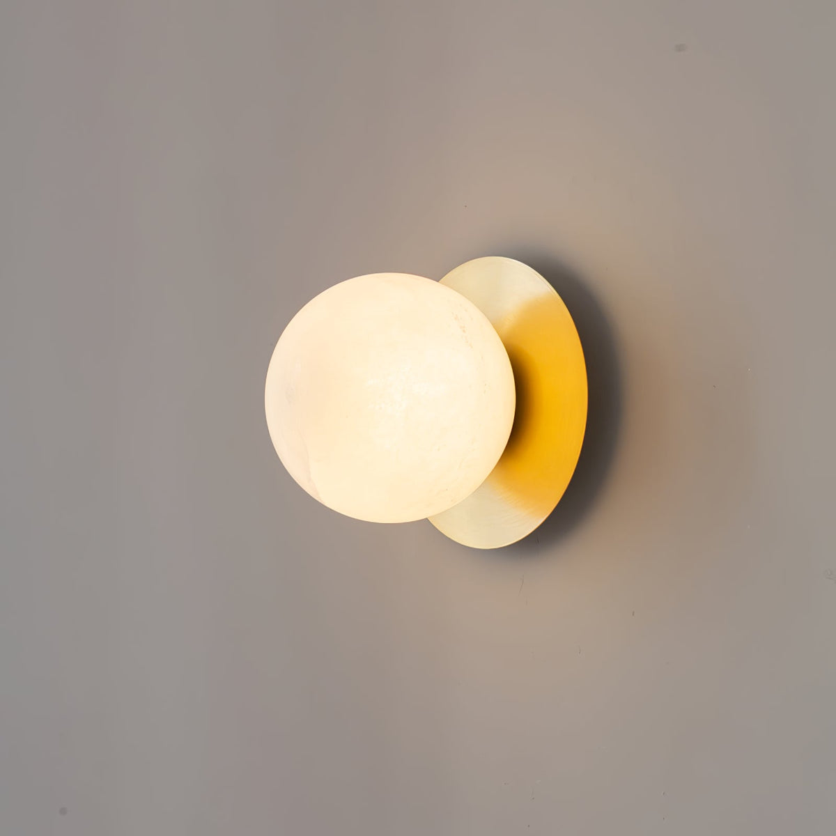Orrila Dawn Alabaster Wall Sconce in Brushed Brass | Modern Minimalist Lighting