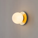 Orrila Dawn Alabaster Wall Sconce in Brushed Brass | Modern Minimalist Lighting