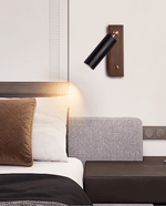 Orrin Travertine Wall Sconce with Walnut Base – Modern Stone Lighting